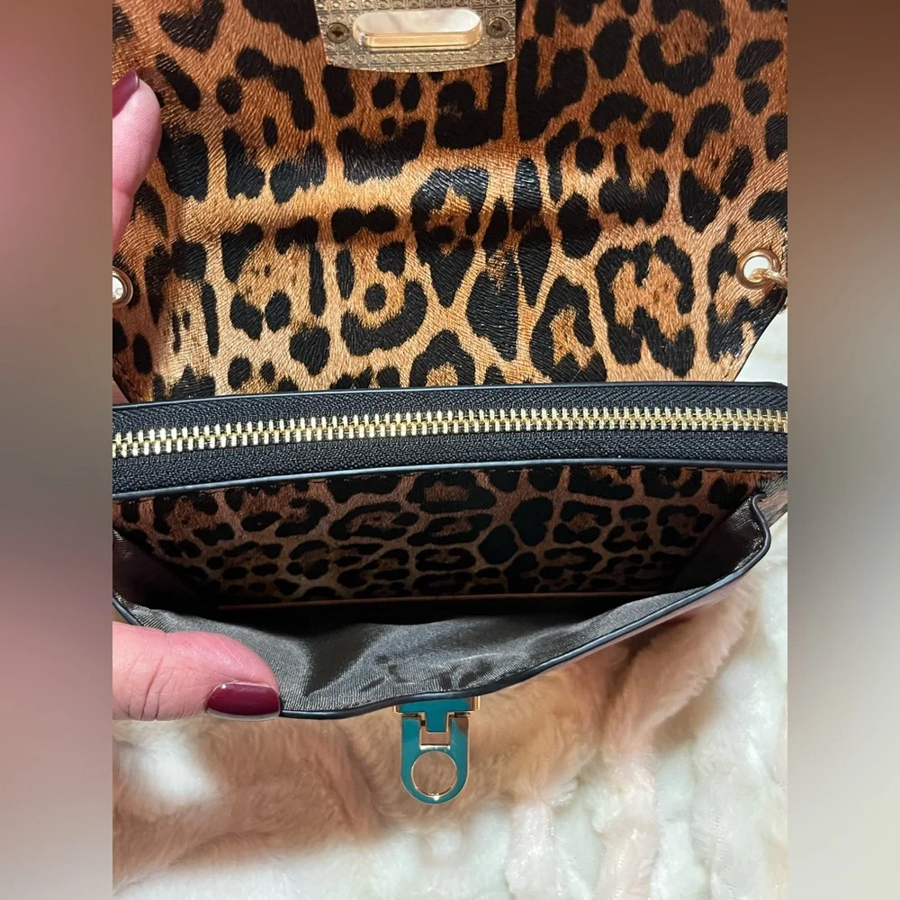 Isabelle Vegan Leather animal print crossbody NWT